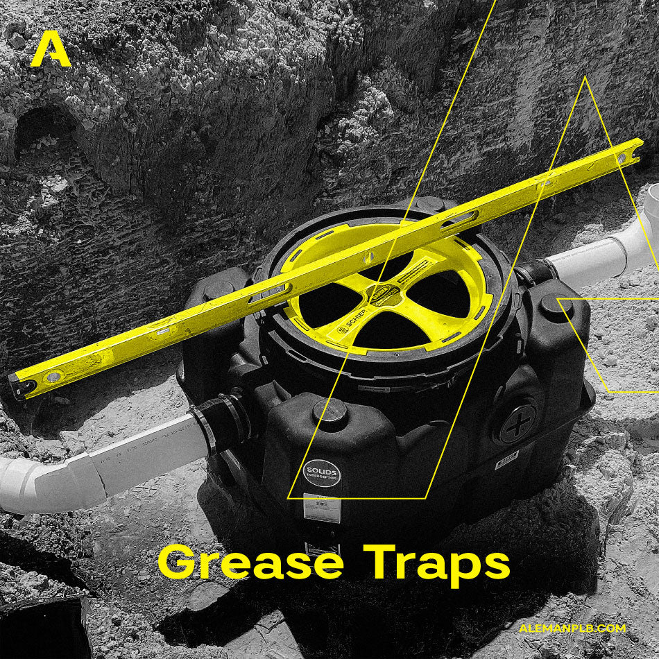 Commercial plumber installing grease trap system at restaurant in Miami-Dade