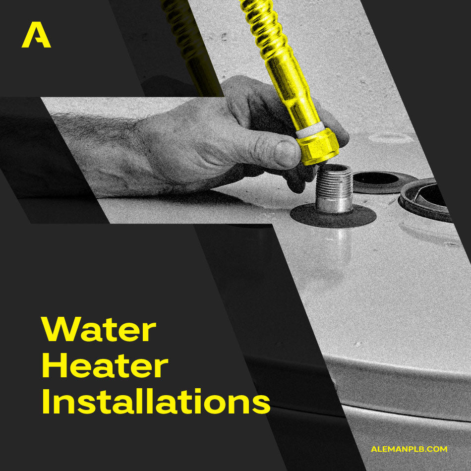 Plumbing specialist performing a water heater installation in a Miami house